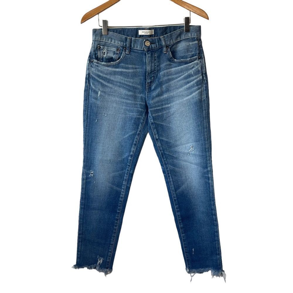 Moussy Vintage Distressed Crop Jeans Sz 28